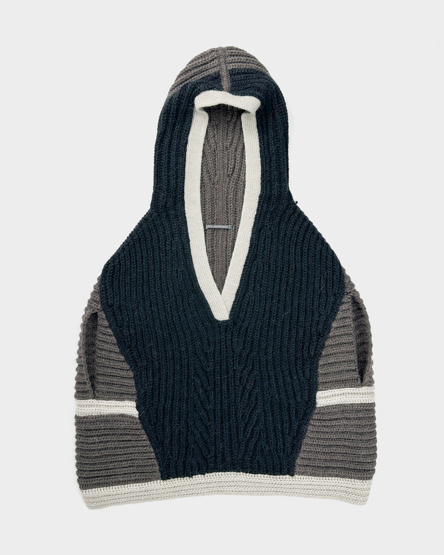 Marithé François Girbaud 3-Tone Alpaca Poncho 2000's