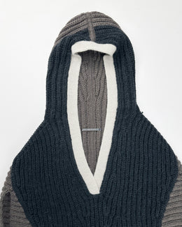 Marithé François Girbaud 3-Tone Alpaca Poncho 2000's