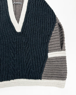 Marithé François Girbaud 3-Tone Alpaca Poncho 2000's