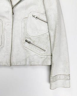 Versace Versus White Cracked Leather Jacket F/W 2004