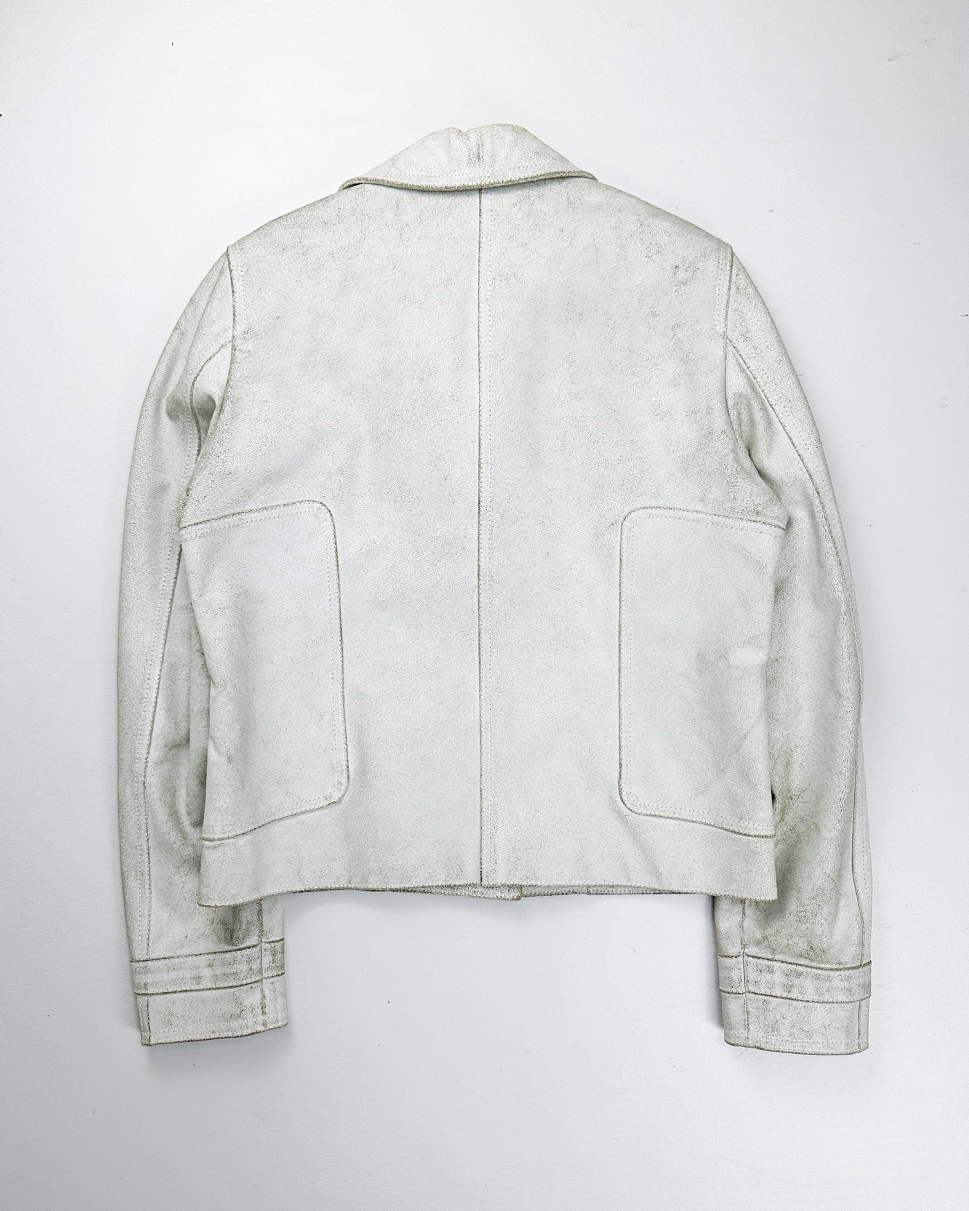 Versace Versus White Cracked Leather Jacket F/W 2004