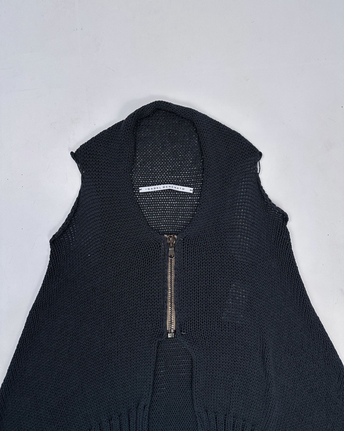 Isabel Benenato Zipped Sleveless Cardigan 2000's