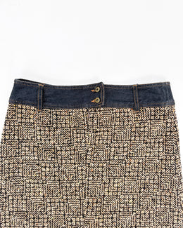 Dolce & Gabbana Checkered Wool Skirt 2005