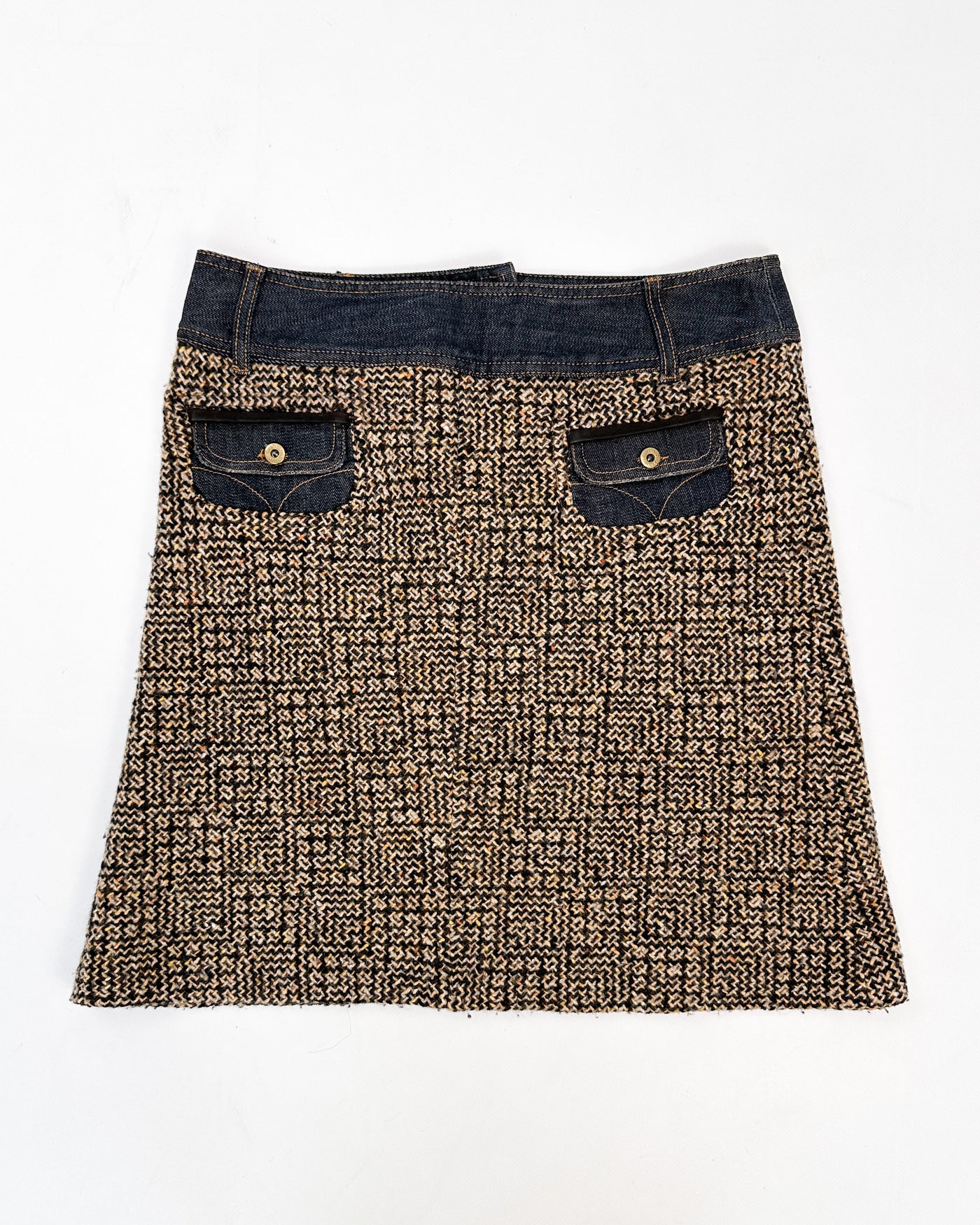 Dolce & Gabbana Checkered Wool Skirt 2005