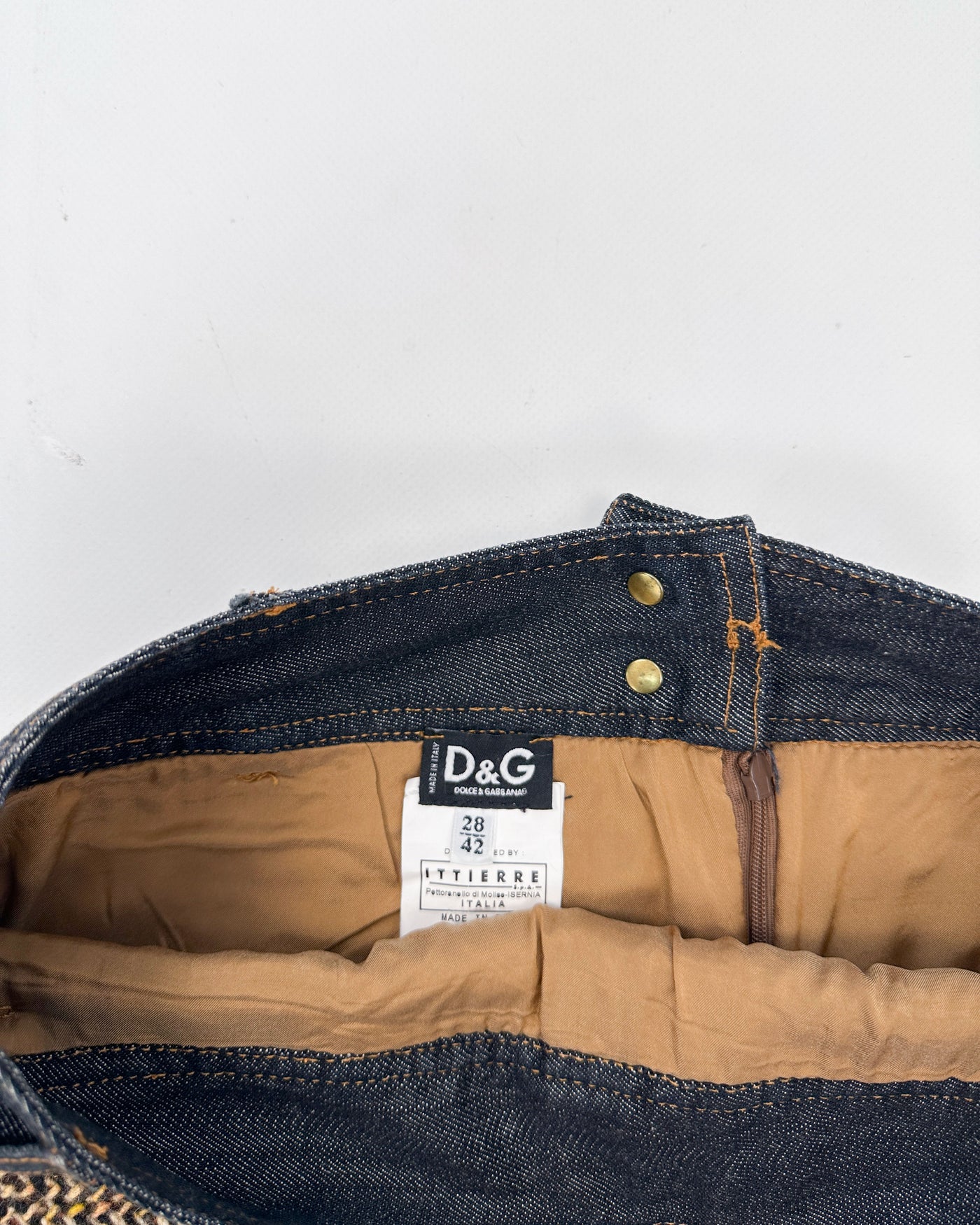 Dolce & Gabbana Checkered Wool Skirt 2005