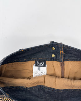 Dolce & Gabbana Checkered Wool Skirt 2005