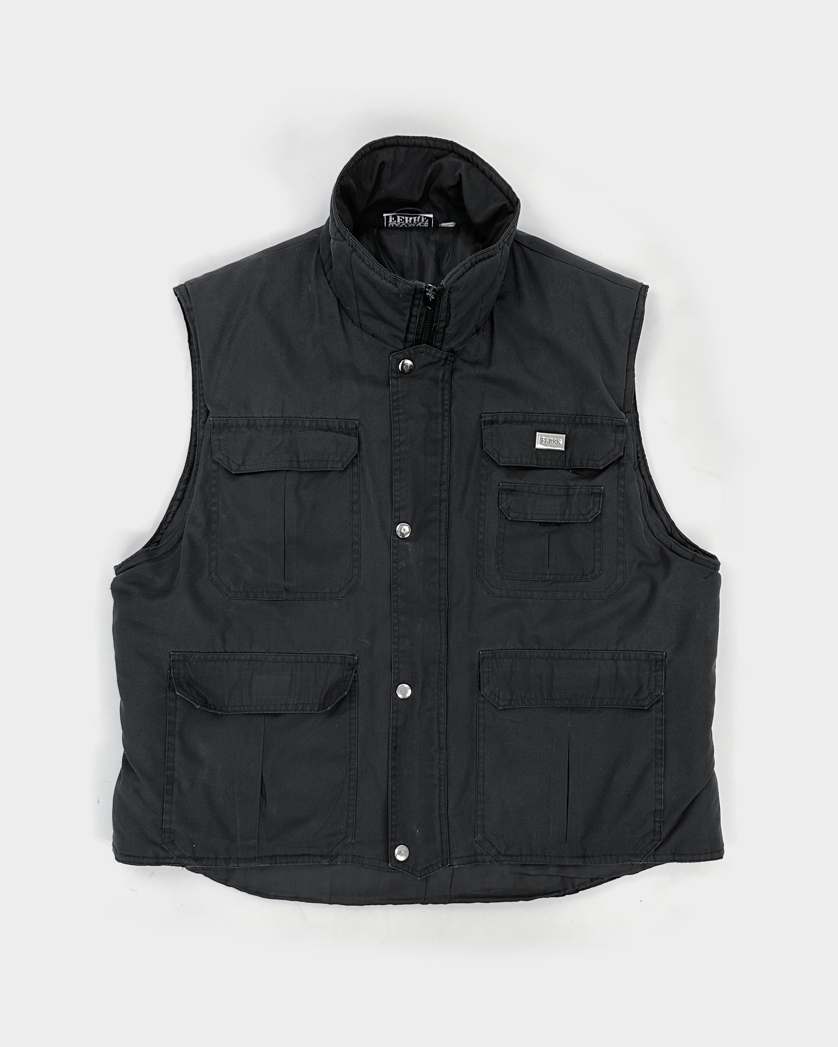 超希少古着】Euro vintage mode black far vest ヴィンテージ 福岡空港