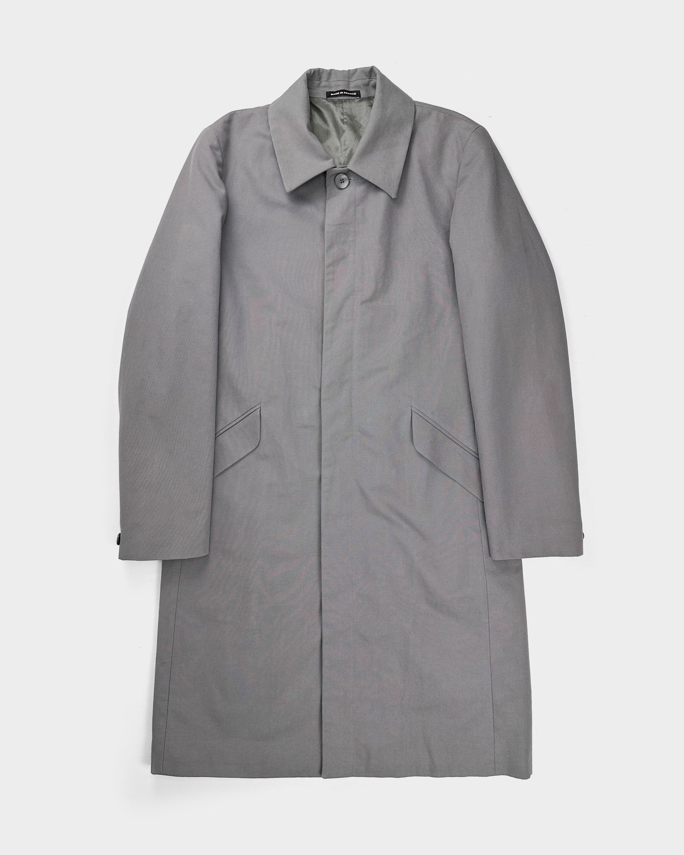 Agnes B Pearl-Grey Cotton Long Coat 1990's