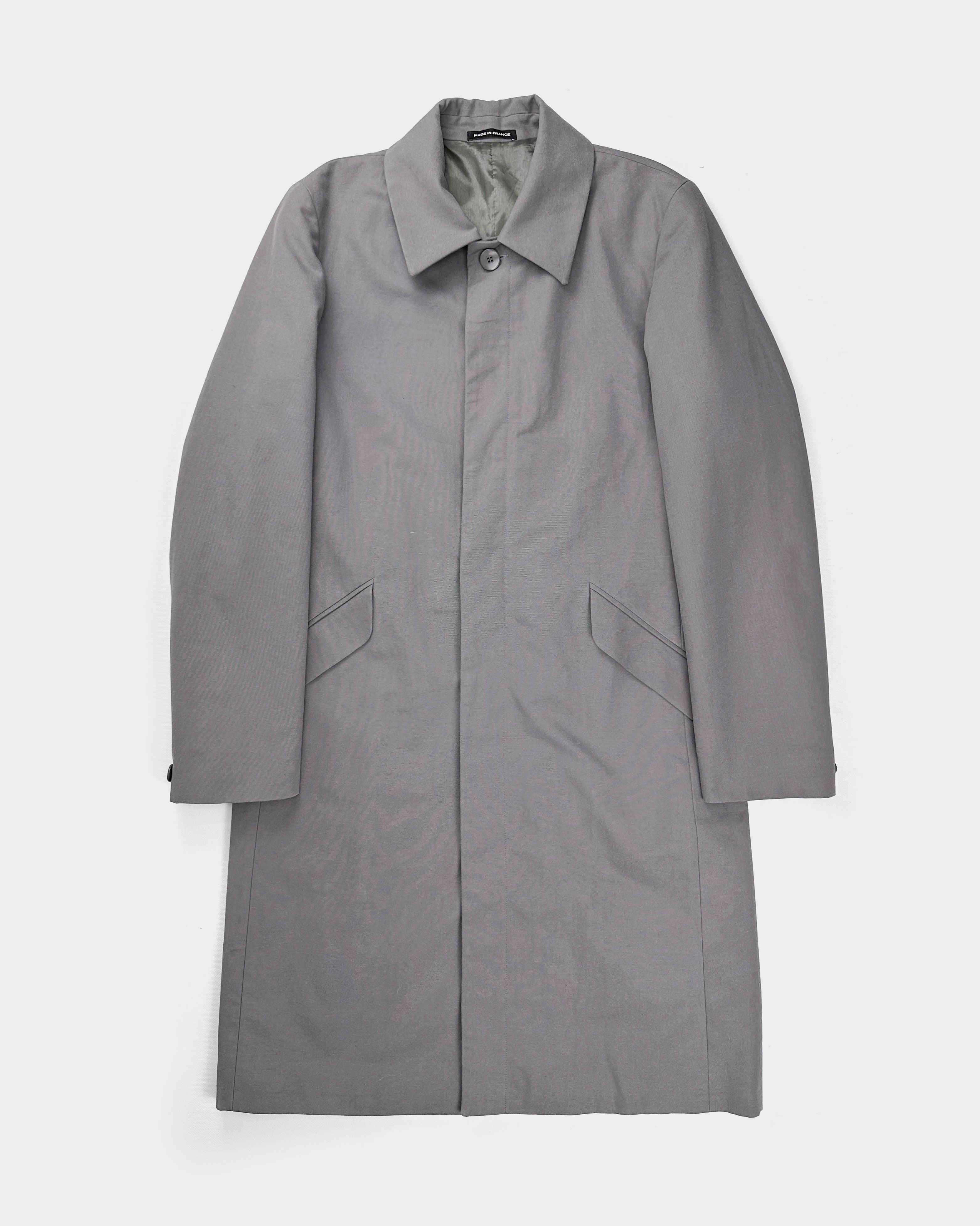 Agnes B Pearl-Grey Cotton Long Coat 1990's - Vintagetts