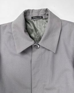 Agnes B Pearl-Grey Cotton Long Coat 1990's