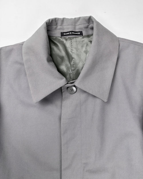 Agnes B Pearl-Grey Cotton Long Coat 1990's