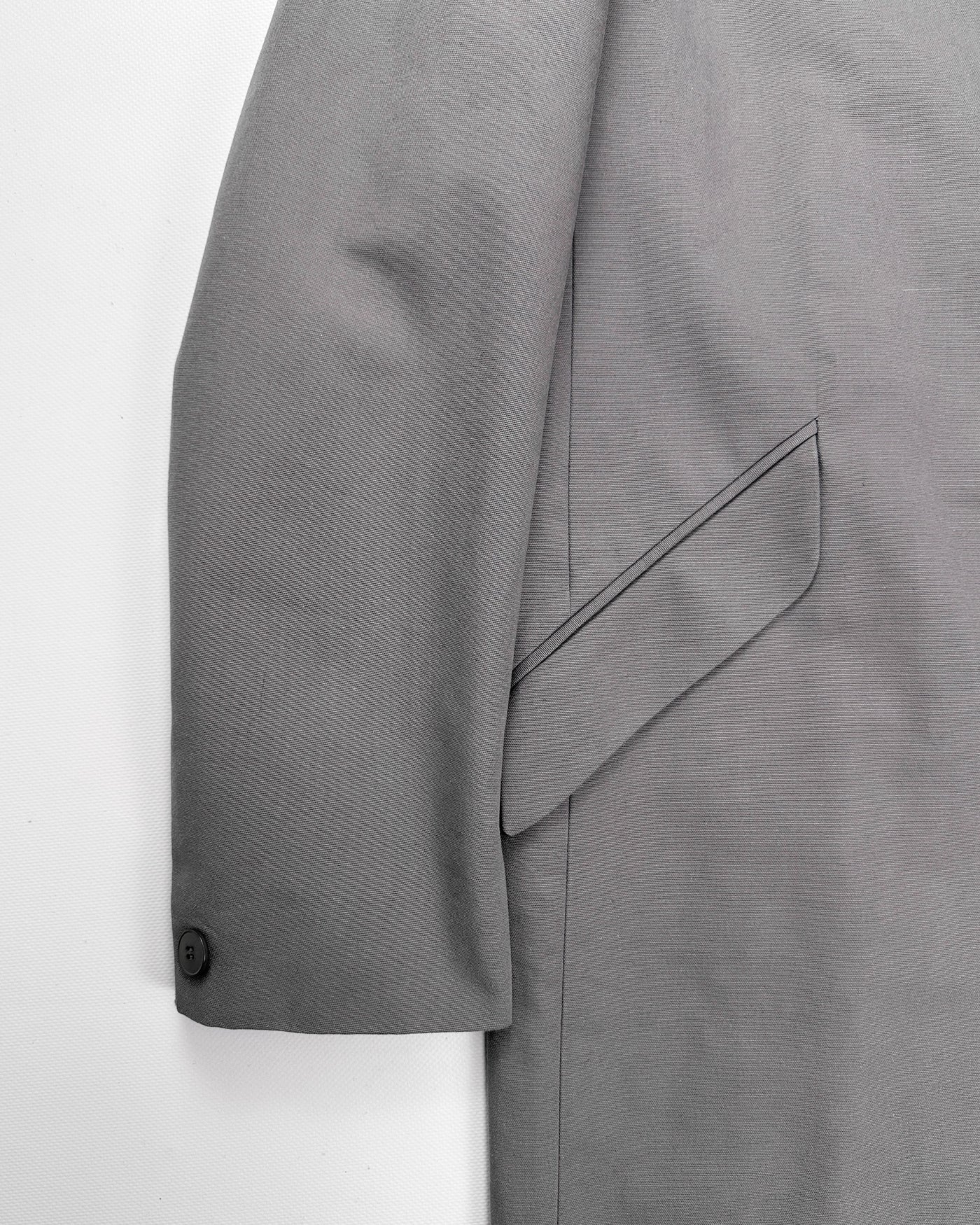 Agnes B Pearl-Grey Cotton Long Coat 1990's