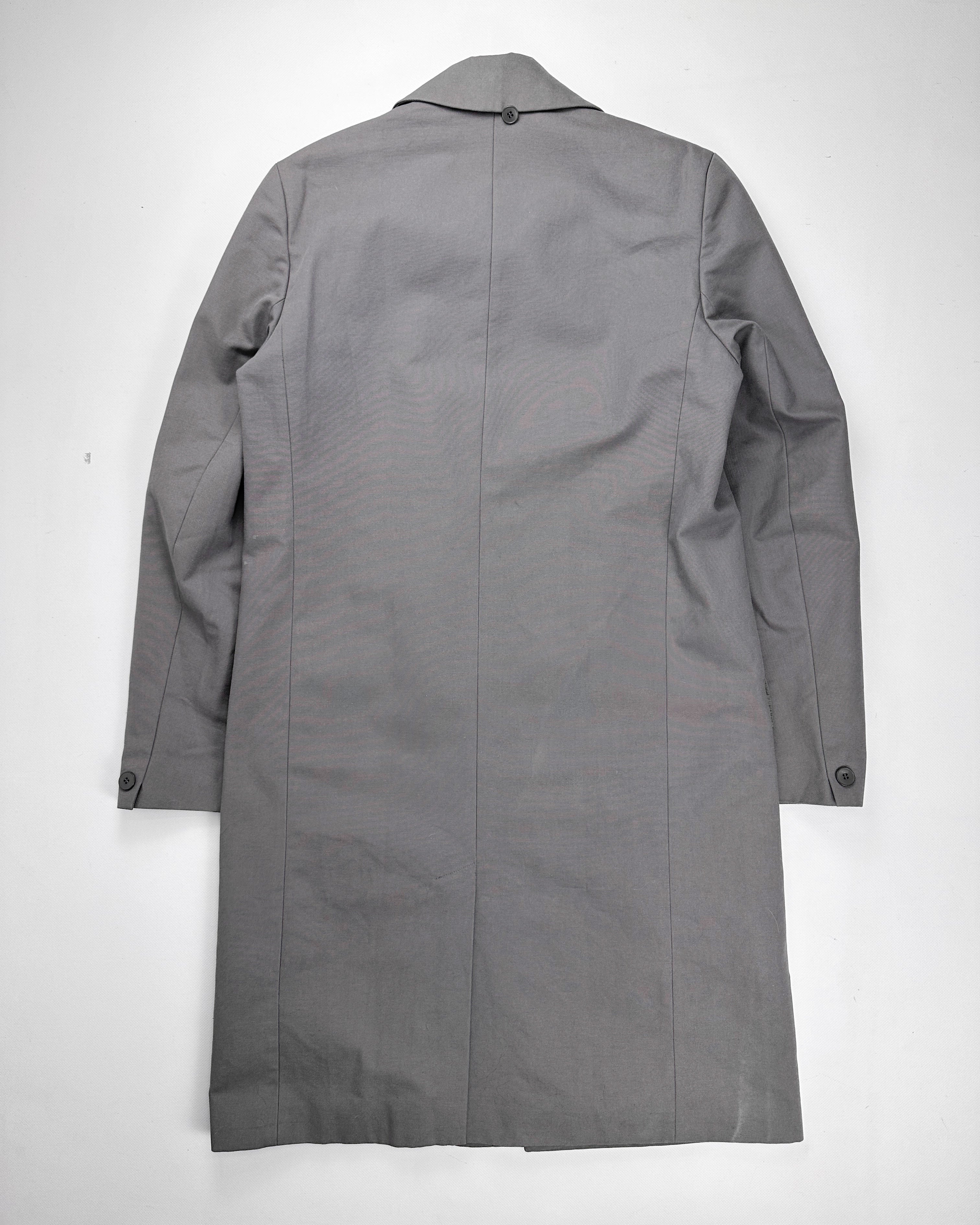 Agnes B Pearl-Grey Cotton Long Coat 1990's - Vintagetts