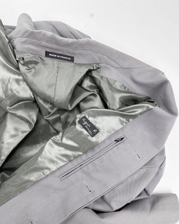 Agnes B Pearl-Grey Cotton Long Coat 1990's