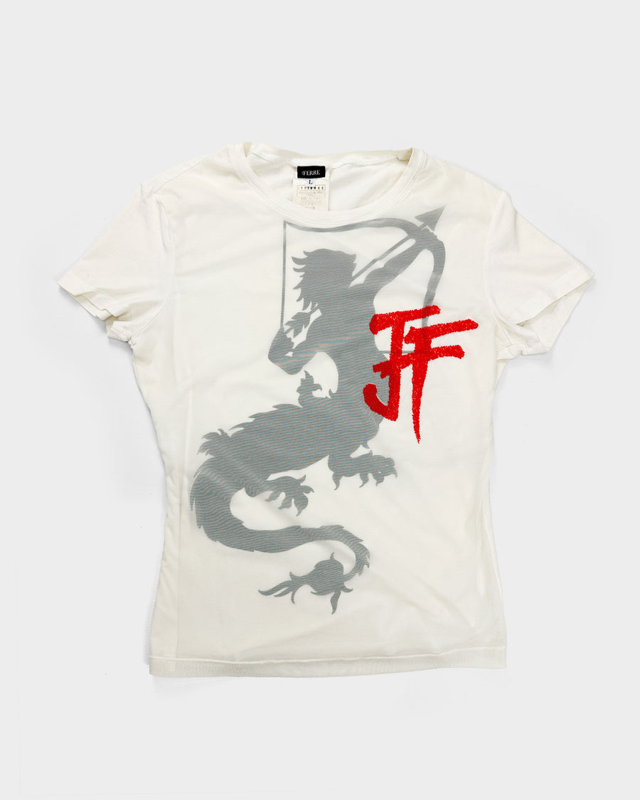 Gian Franco Ferre 2-Layer White T-Shirt 2000's