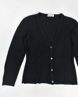 Mugler Black Knit Cardigan 1990's