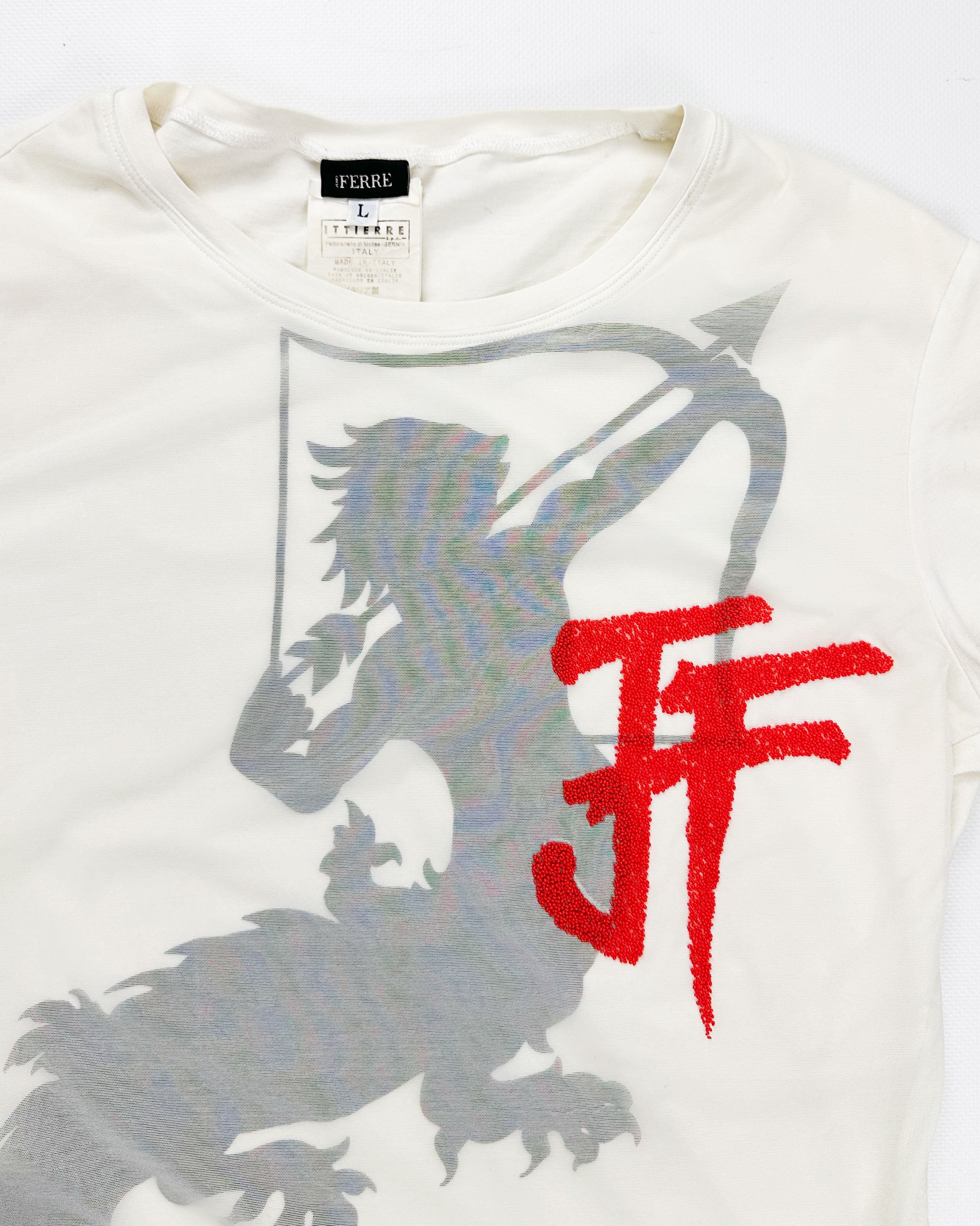 Gian Franco Ferre 2-Layer White T-Shirt 2000's - Vintagetts