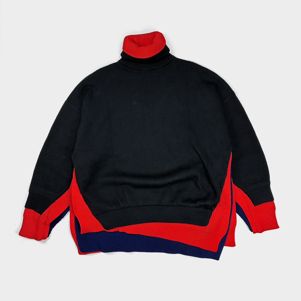 Balenciaga 4-Layer Black Turtle-neck Knit F/W 2018