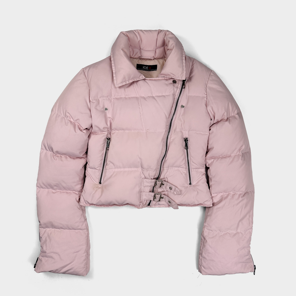 Iceberg Pink Cropped Puffer Jacket 2000's