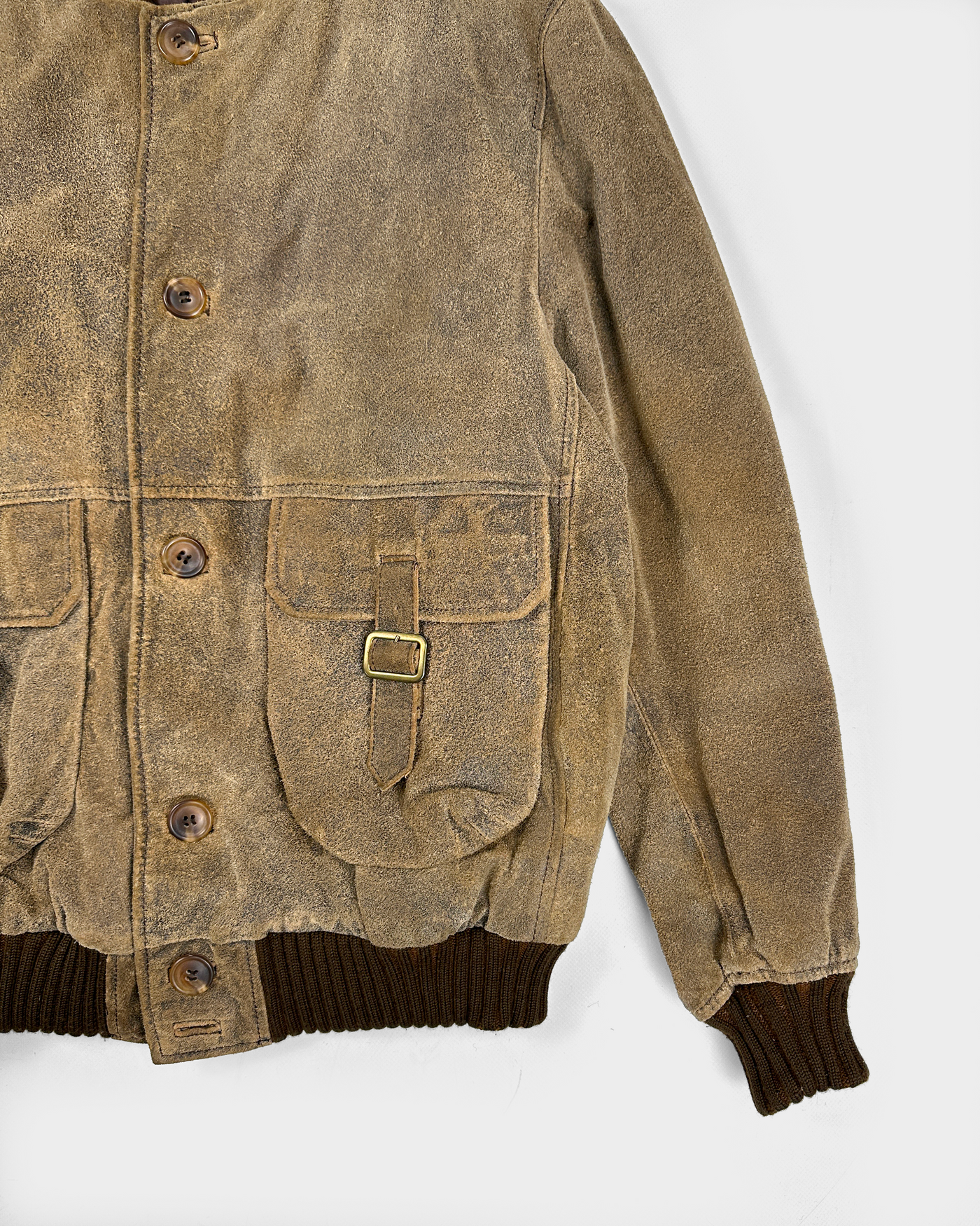 Essenza Distressed Brown Leather Jacket 1990's