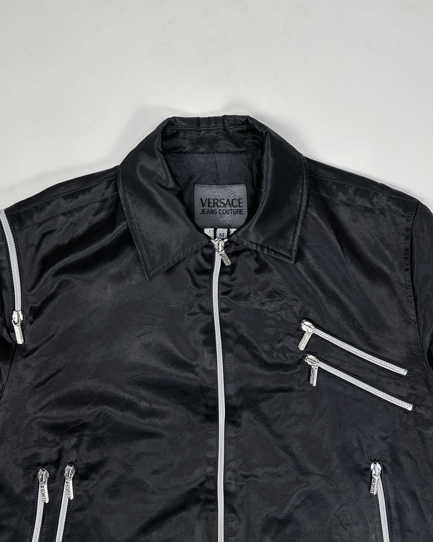 Versace 8-zippers Viscose Black Light Jacket 2000's
