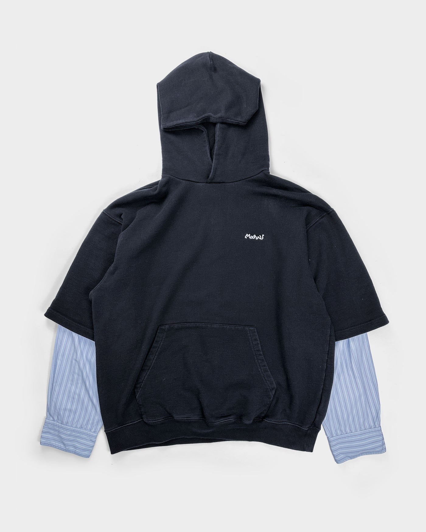 Marni 2-Layer Balck Cotton Hoodie F/W 2022