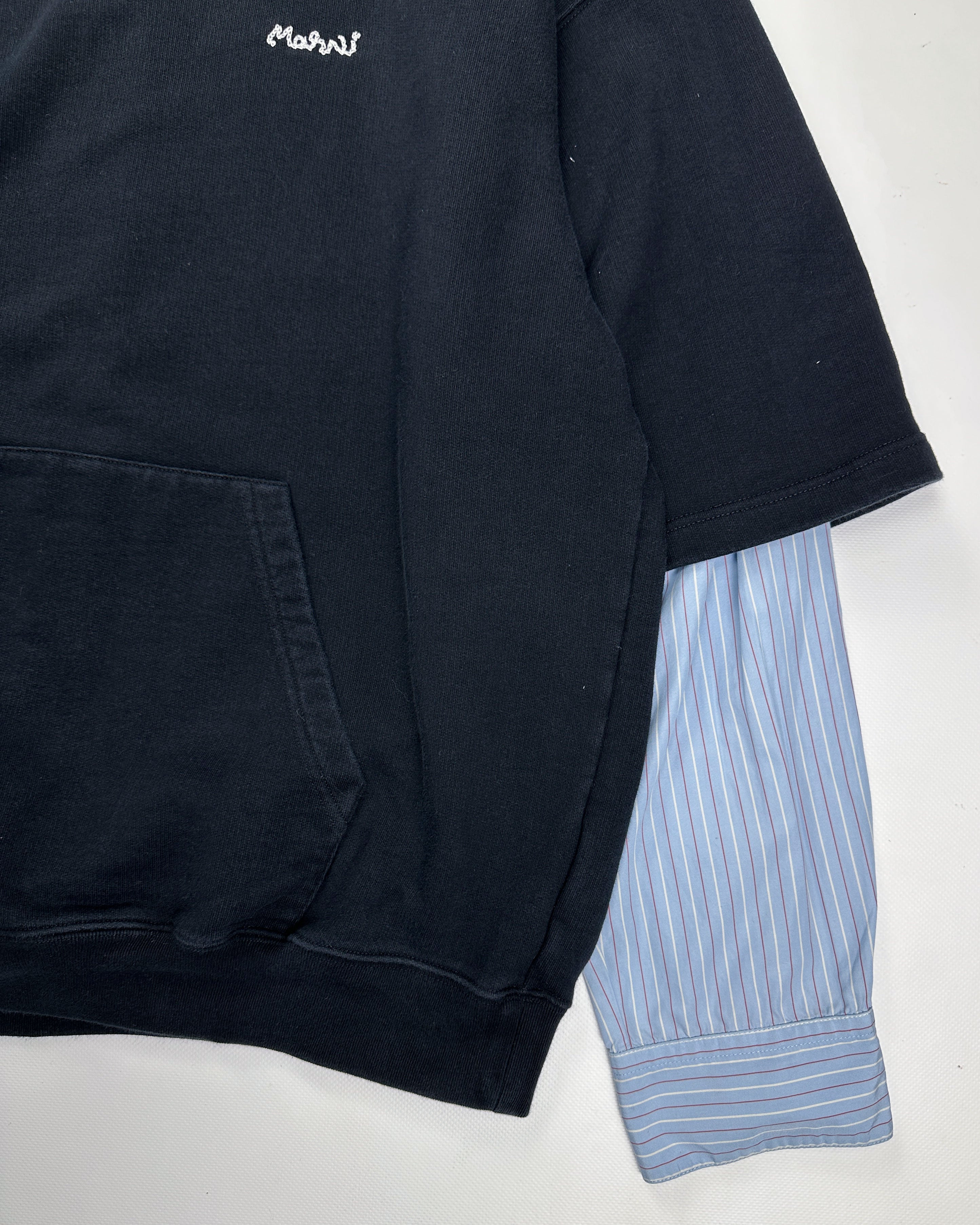 Marni 2-Layer Balck Cotton Hoodie F/W 2022 - Vintagetts