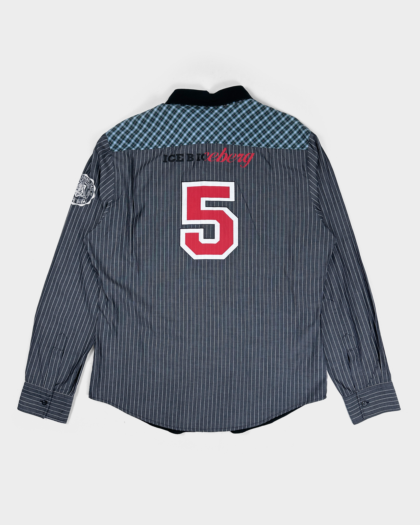 Iceberg Black Splitted Cotton Shirt 2000's