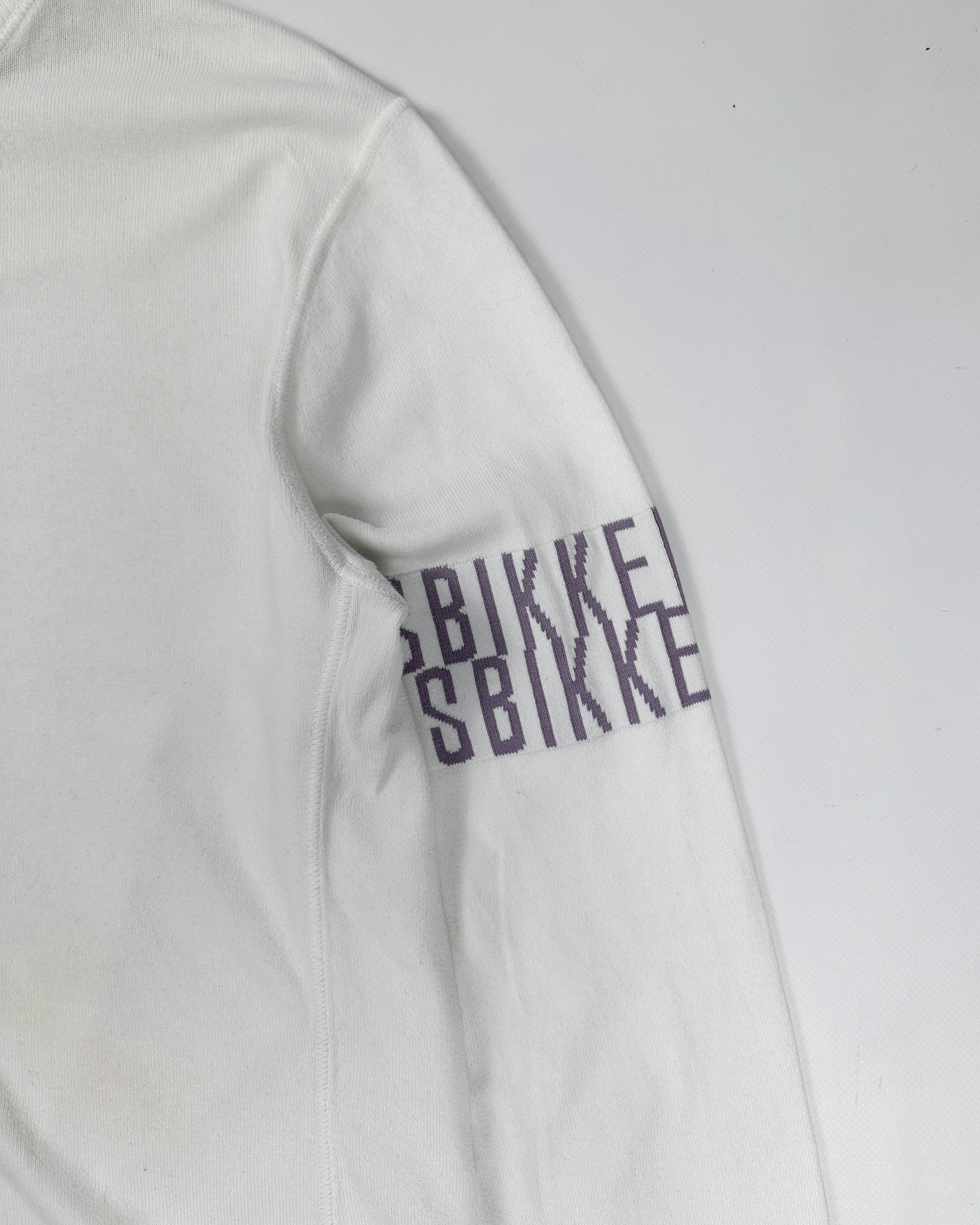 Dirk Bikkembergs Purple Logo White Cotton Zip-up 2000's