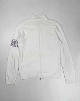 Dirk Bikkembergs Purple Logo White Cotton Zip-up 2000's