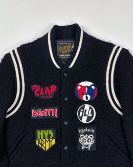 Hysteric Glamour Patched Black Varsity Jacket 2000's
