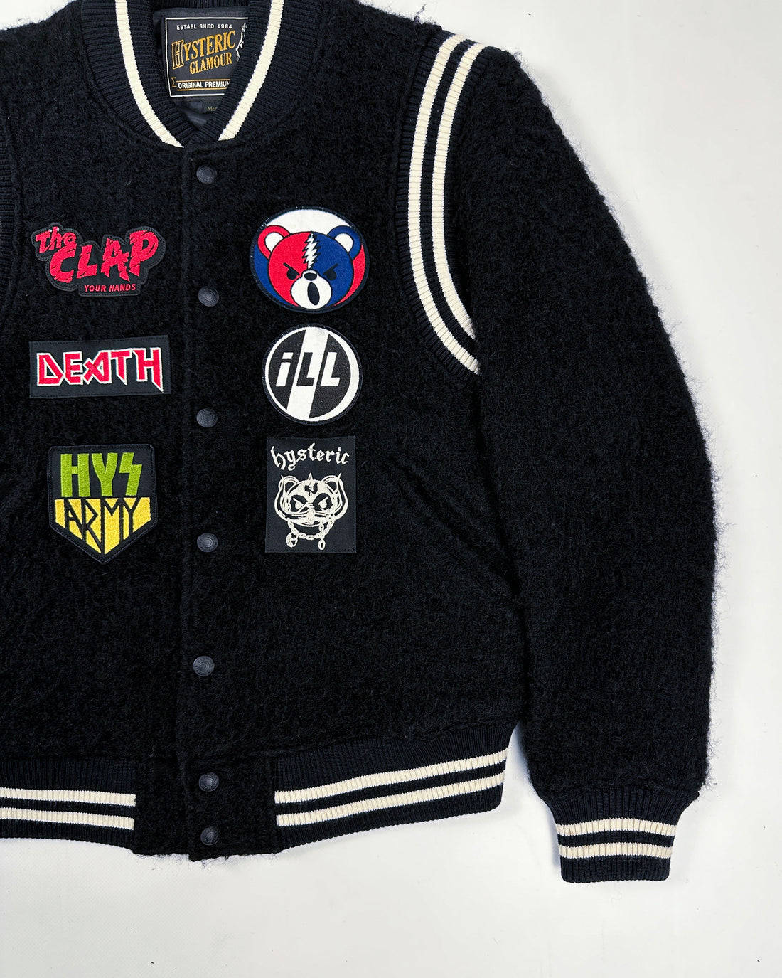 Hysteric Glamour Patched Black Varsity Jacket 2000's