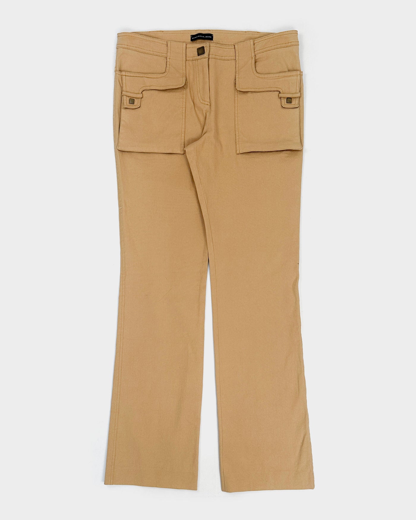 Thierry Mugler Doble Pocket Camel Straight Pants 2000's