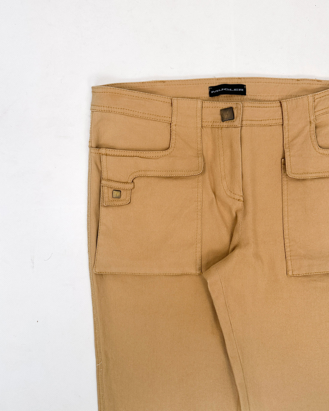 Thierry Mugler Doble Pocket Camel Straight Pants 2000's
