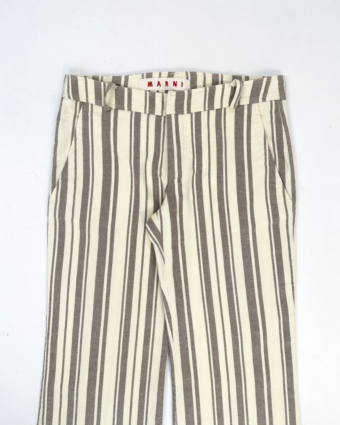 Marni Grey Striped Flare Pants 2000's
