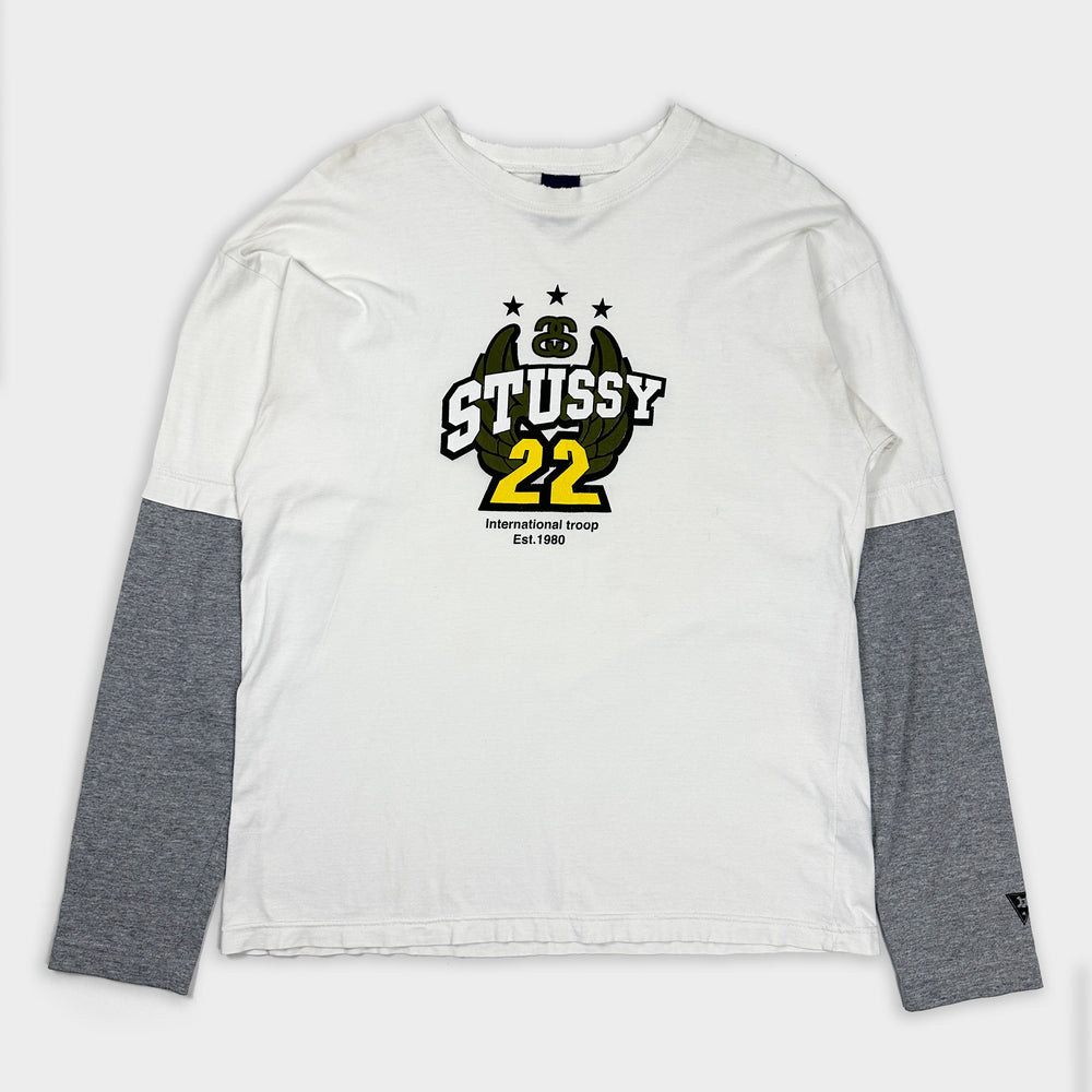 Stussy 2-Layer Longsleeve Made in USA Tee 1990's