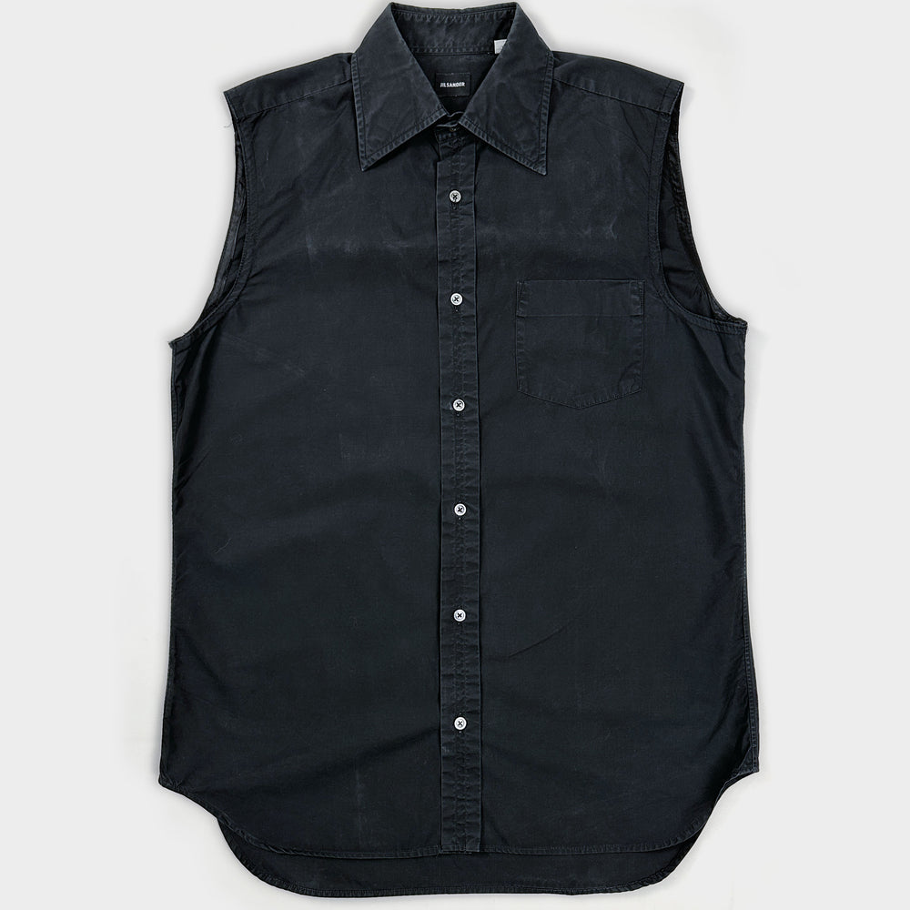 Jil Sander Sleeveless Black Shirt 2000's