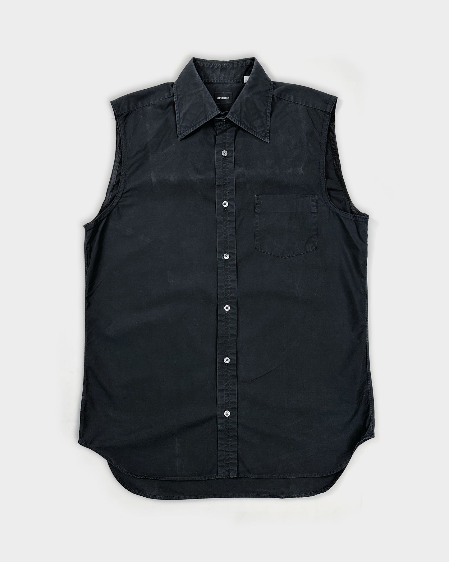 Jil Sander Sleeveless Black Shirt 2000's