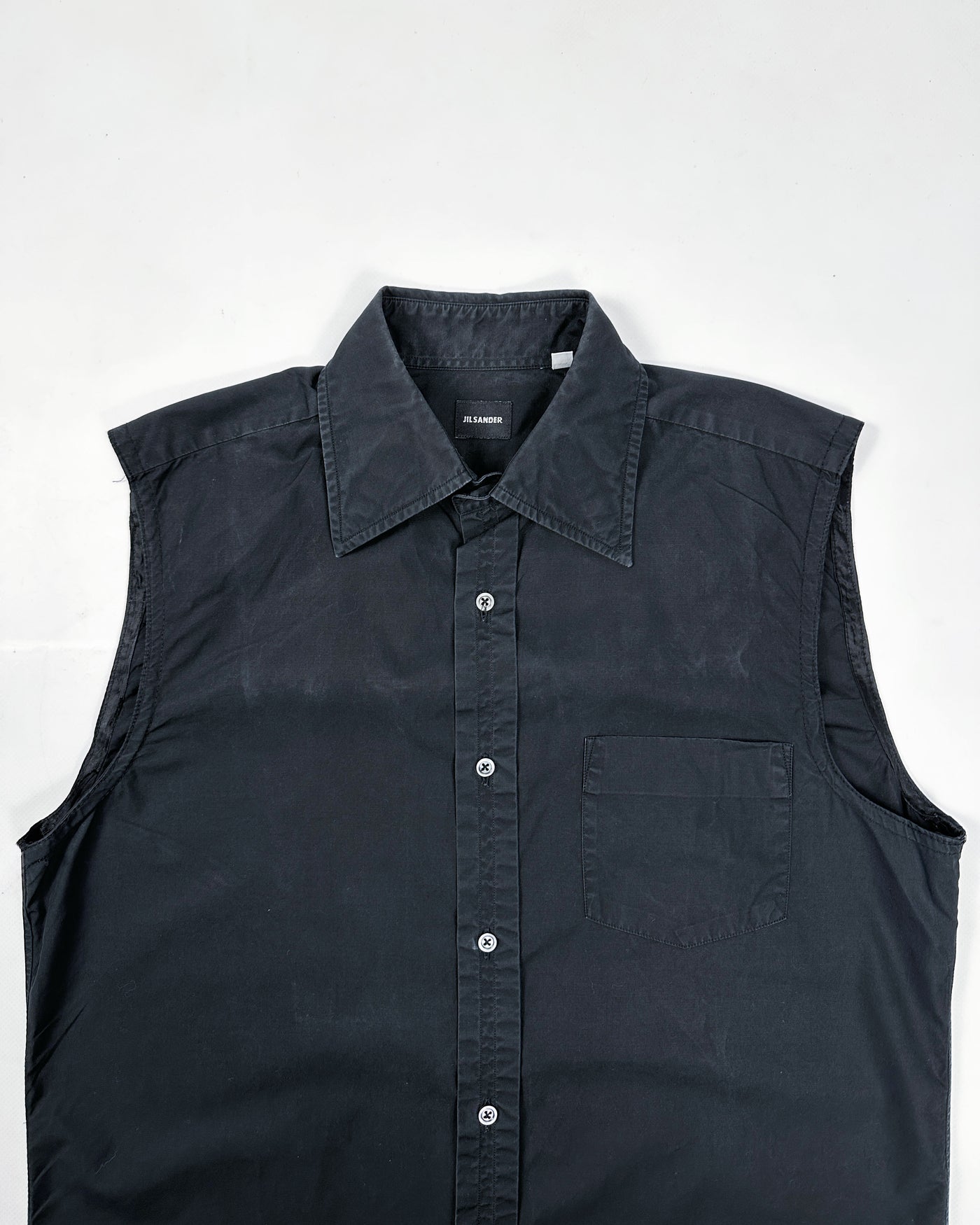 Jil Sander Sleeveless Black Shirt 2000's