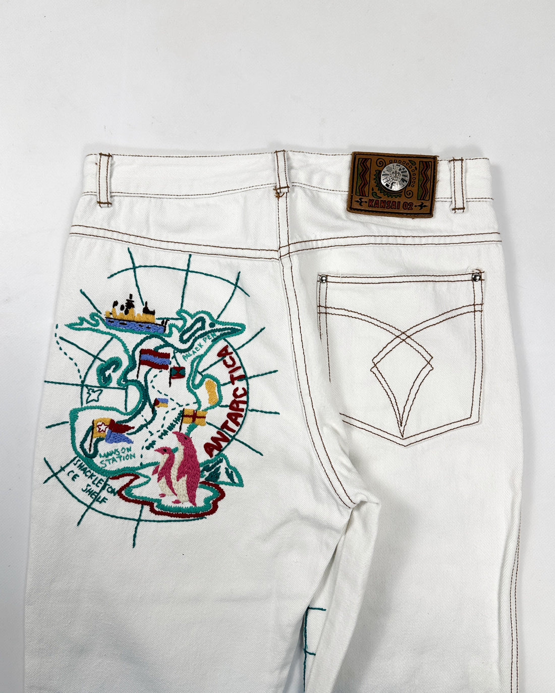 Kansai Yamamoto (O2) Embroidery White Pants 1990's