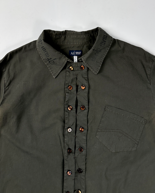 Armani Jeans Deep Green 16-Buttons Shirt 2000's - Vintagetts