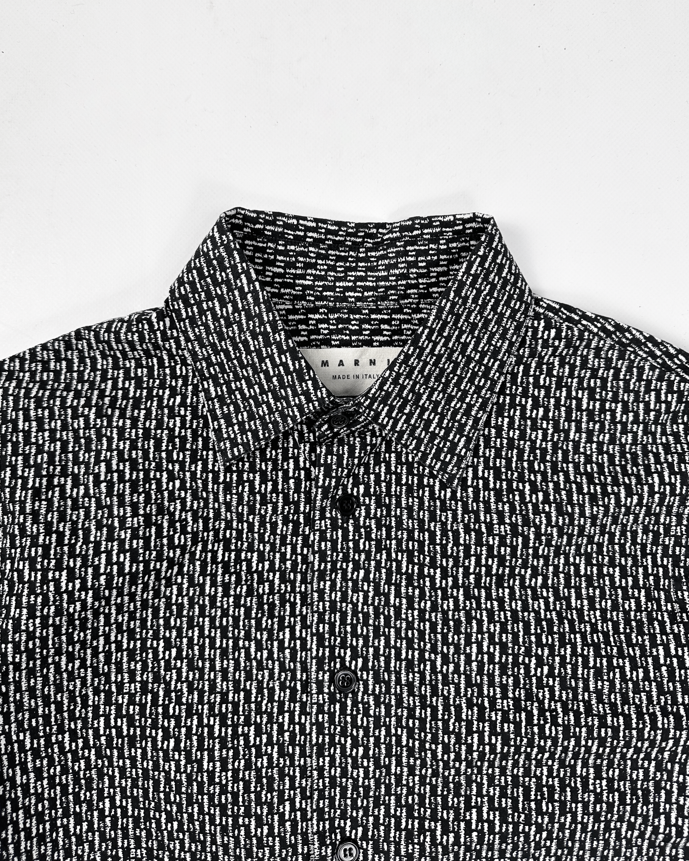 Marni Black And White Print Cotton Shirt 2000's