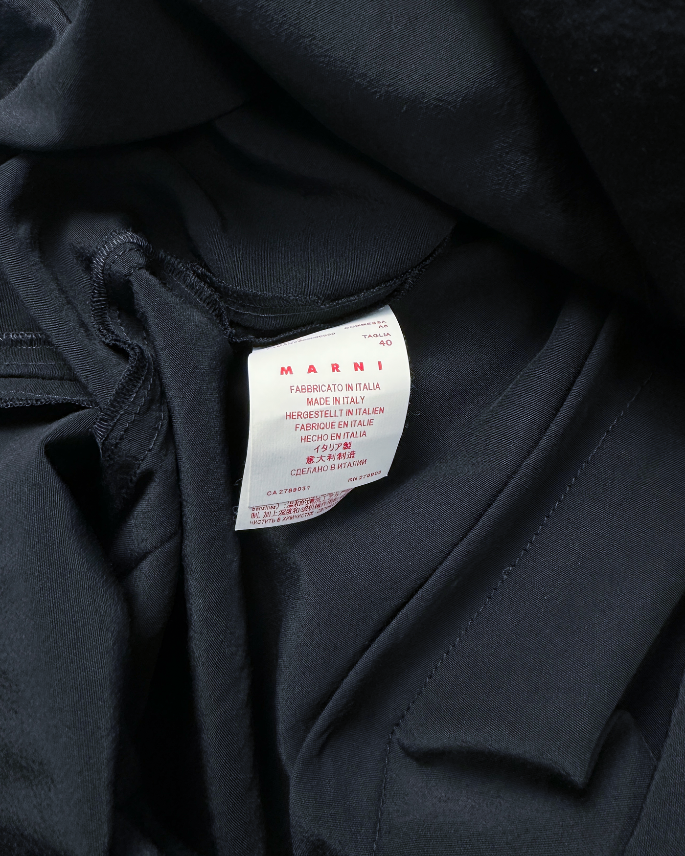 Marni Deep Blue Wool + Viscose Pleated Dress 2000's