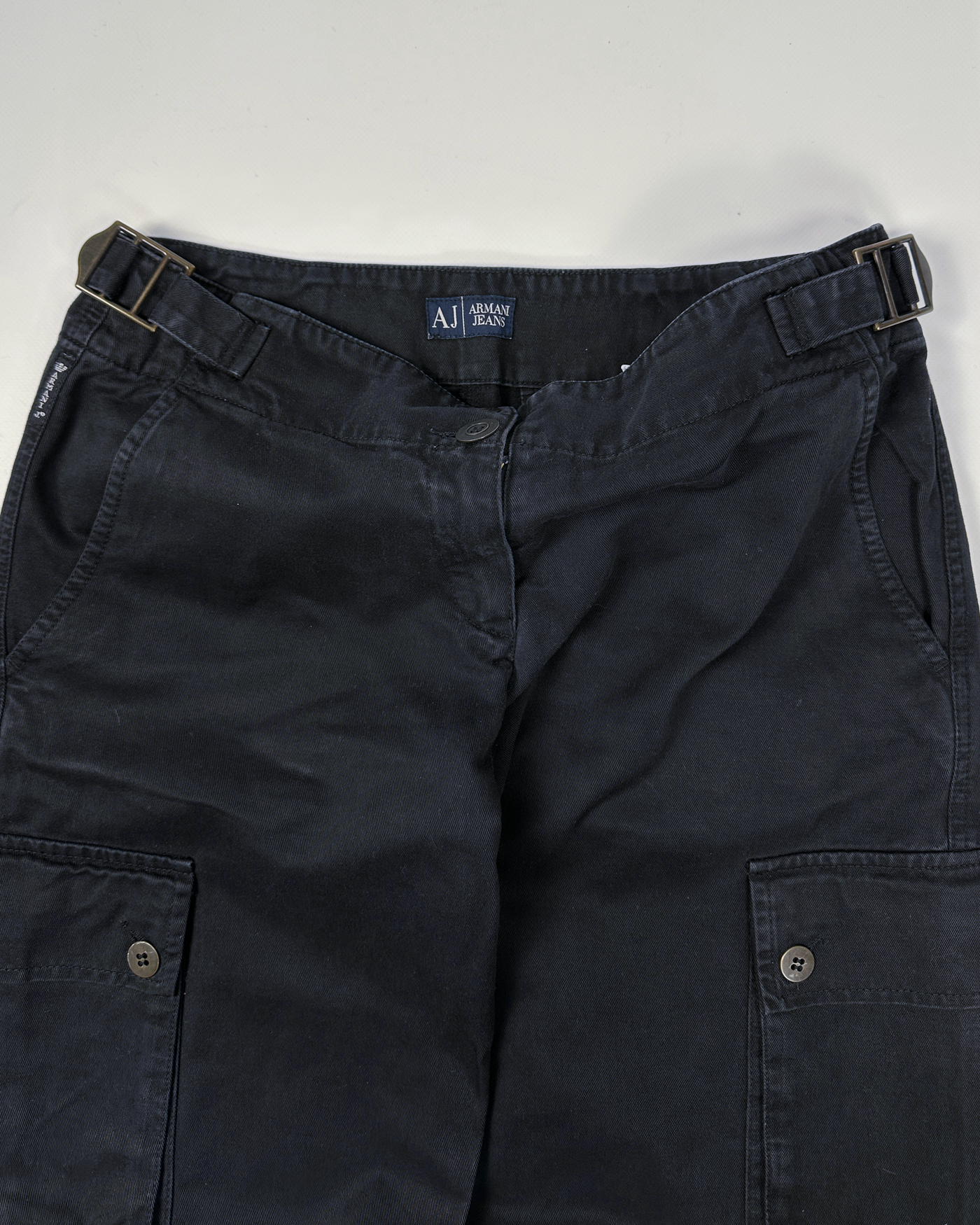 Armani Black Cargo Pants 2000's