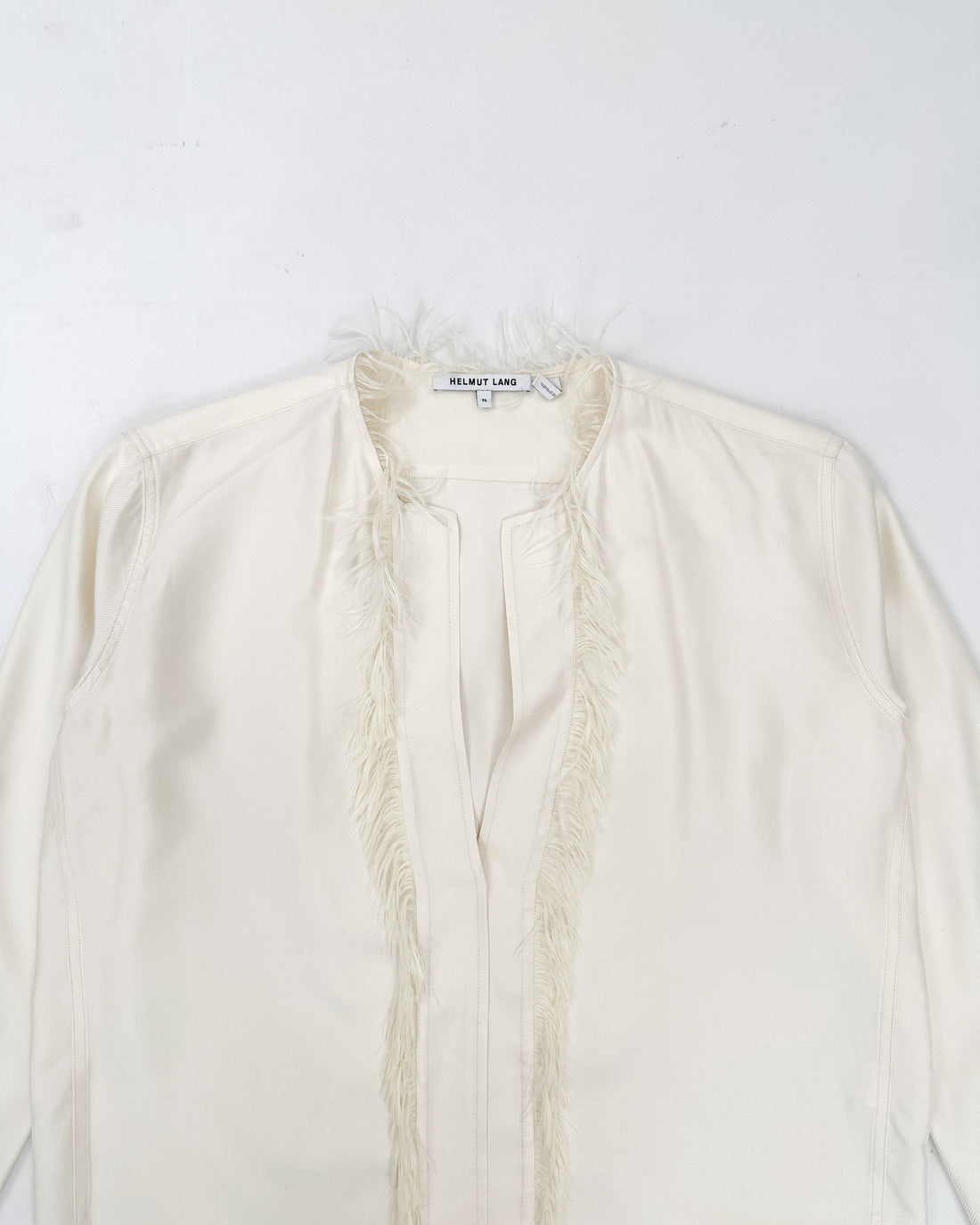 Helmut Lang White Feathered Shirt 2000's