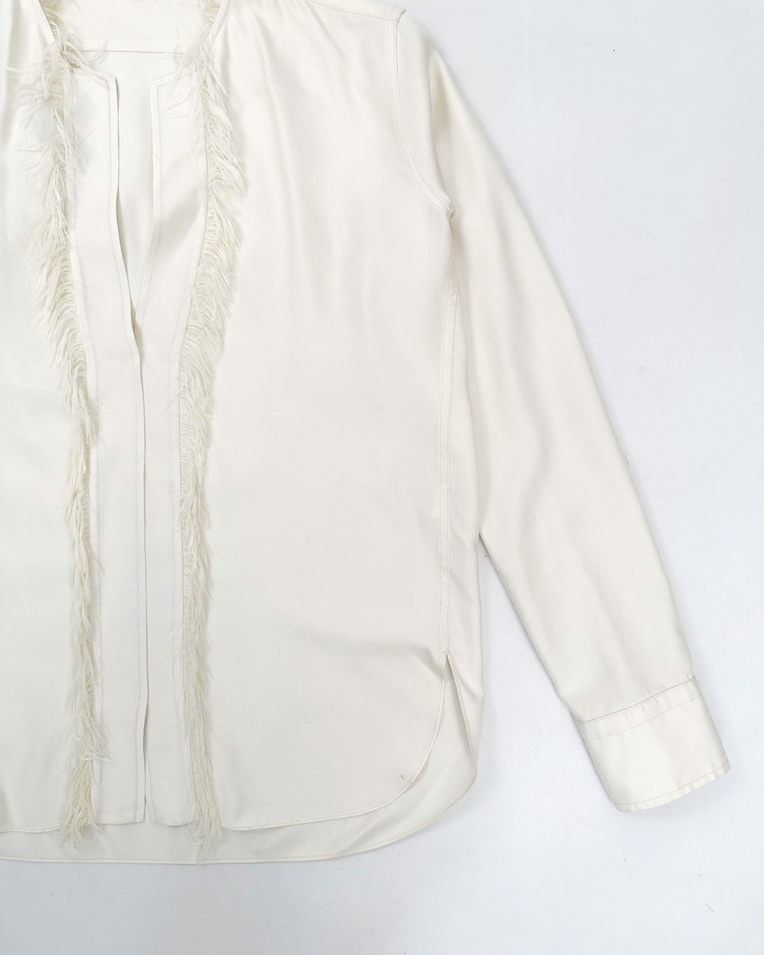 Helmut Lang White Feathered Shirt 2000's