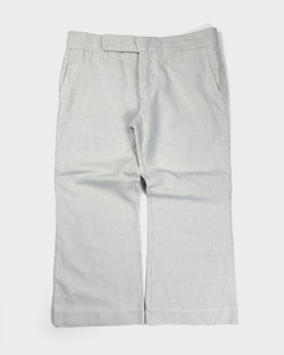 Marni 3/4 Striped White Cotton Pants 2000's