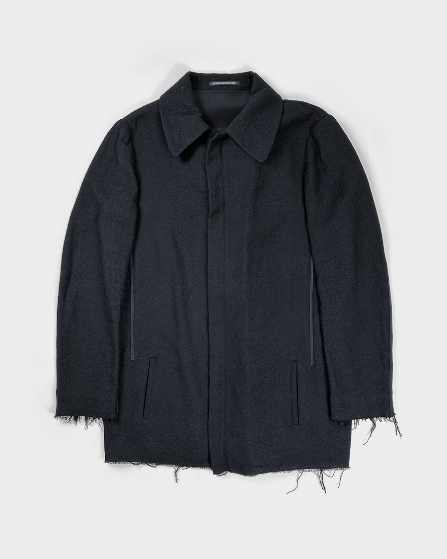 Yohji Yamamoto Black Distressed Wool Jacket 2000's