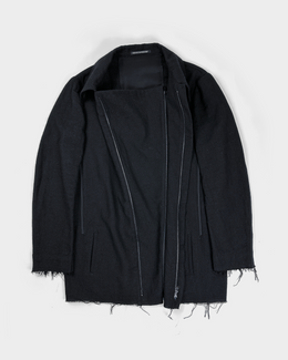 Yohji Yamamoto Black Distressed Wool Jacket 2000's