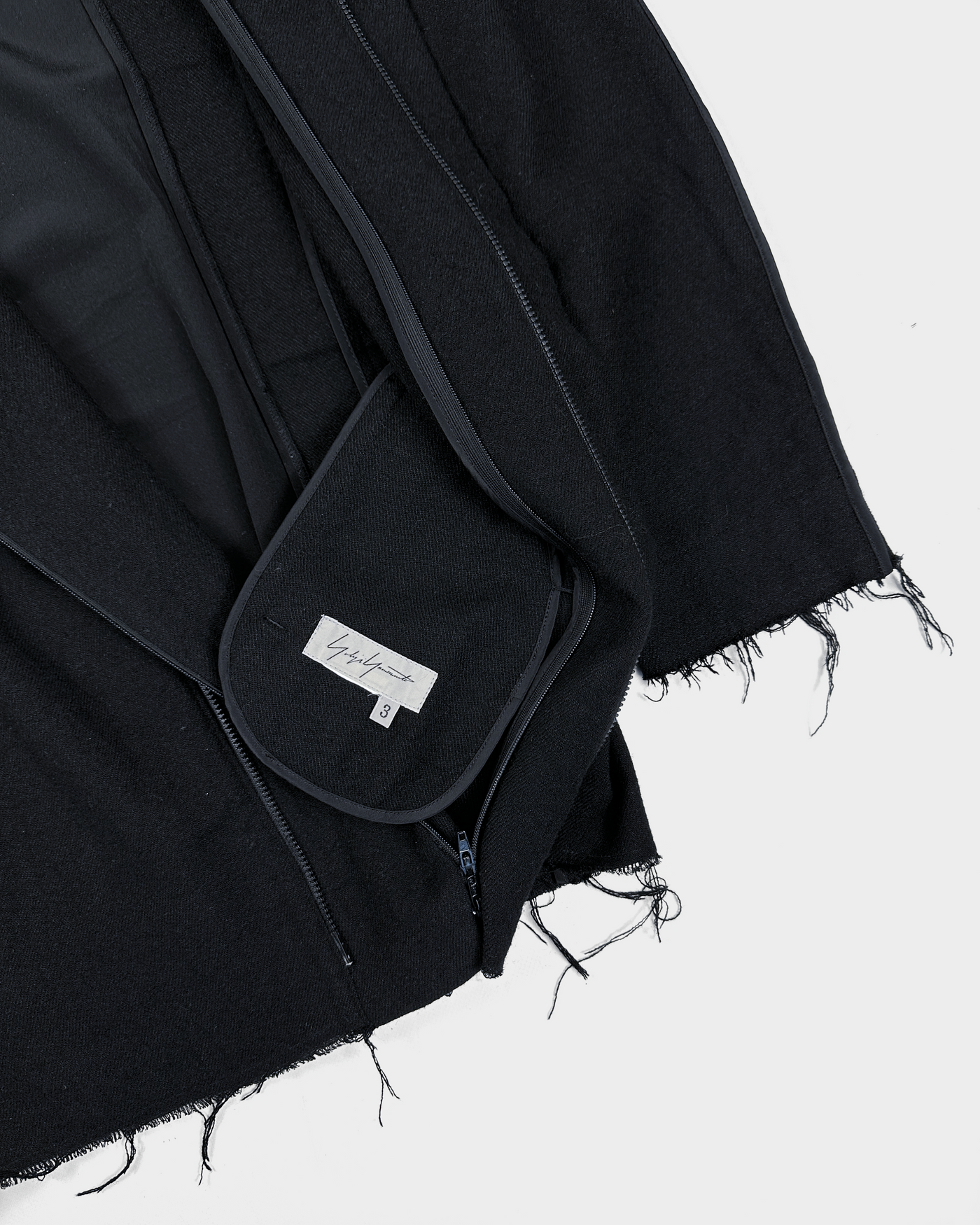 Yohji Yamamoto Black Distressed Wool Jacket 2000's